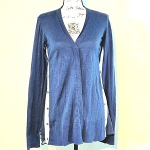 Peakaboo Sides Cardigan, Lightweight Cotton & Silk, Button Closures - Vera Wang